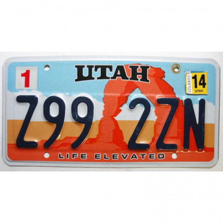 Plaque d Immatriculation USA - Utah 2014 ( 1193 )