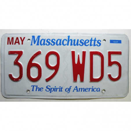 Plaque d Immatriculation USA - Massachusetts ( 324 )