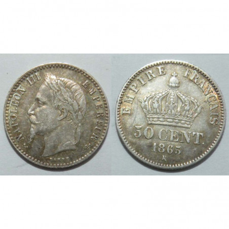50 cents Napoleon III 1865 K argent ( 001 )