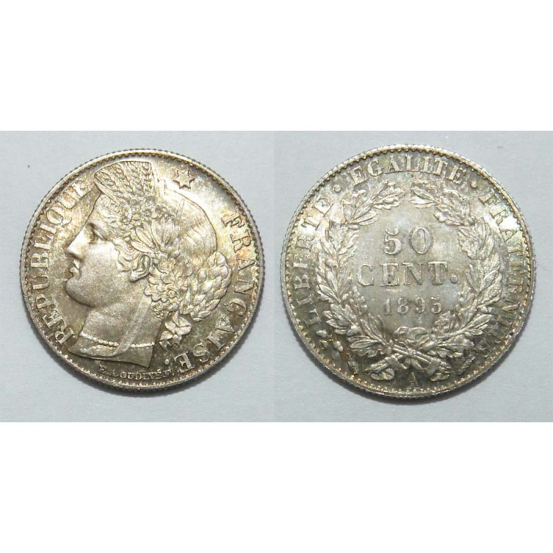 1 piece de 50 centimes Ceres Argent 1895 A ( 003 )