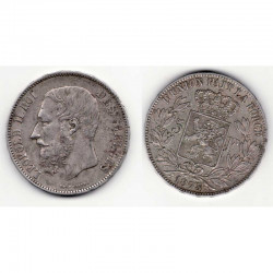 5 francs Argent Léopole 2 Belgique 1873 ( 008 )