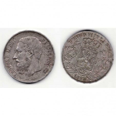 5 francs Argent Léopole 2 Belgique 1873 ( 008 )
