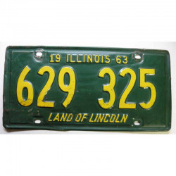 Plaque d Immatriculation USA - Illinois 1963 ( 1283 )
