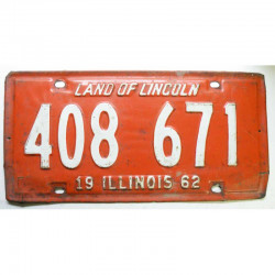 Plaque d Immatriculation USA - Illinois 1962 ( 1284 )