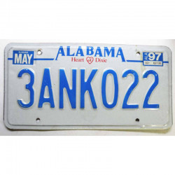 Plaque d Immatriculation USA - Alabama - 1997 ( 385 )
