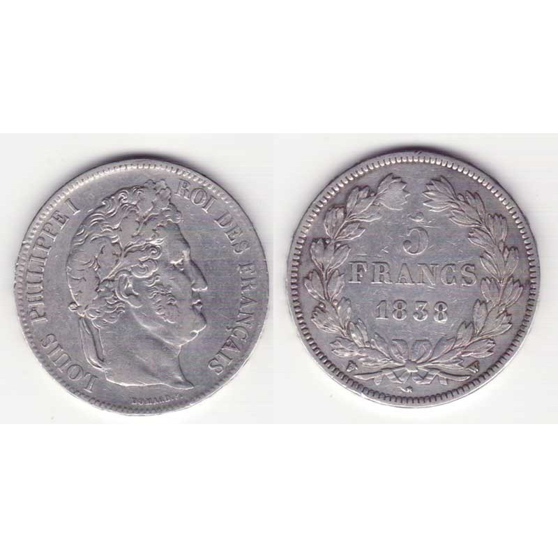 5 francs Louis Philippe 1838 W Argent ( 001 )