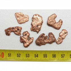 Lot de pepites de cuivre naturel ( USA - 20 grammes - 010 )