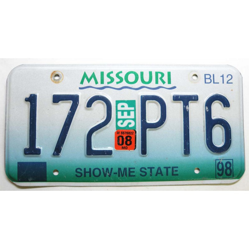Plaque d Immatriculation USA - Missouri avec vignette ( 267 )