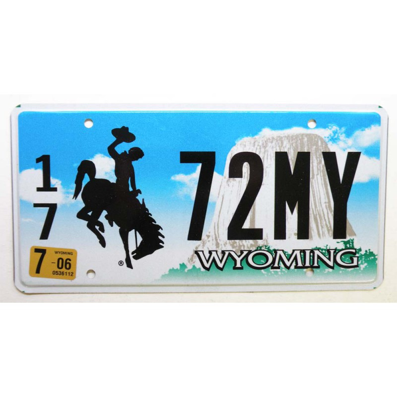 Plaque d Immatriculation USA - Wyoming- 2006 ( 531 )