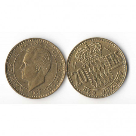 20 Francs 1951 Monaco Rainier III