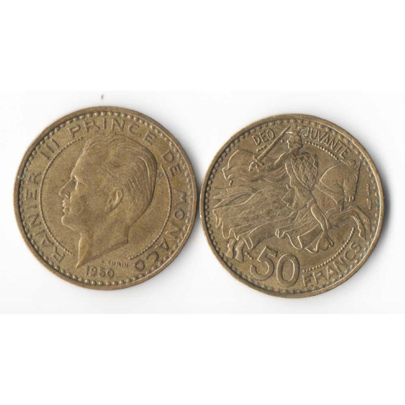 50 Francs 1950 Monaco Rainier III