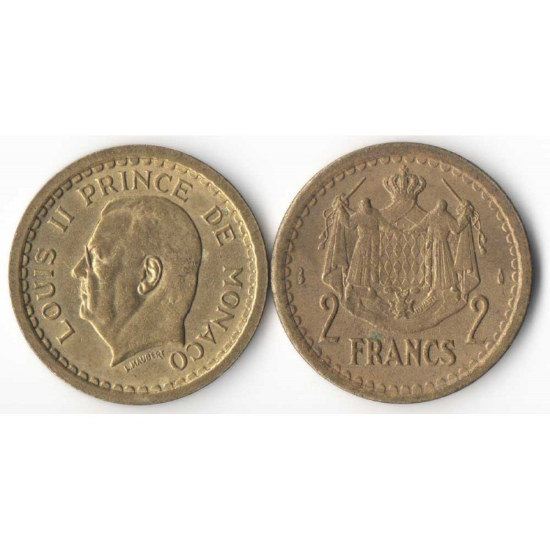 2 Francs 1943 Monaco Louis II