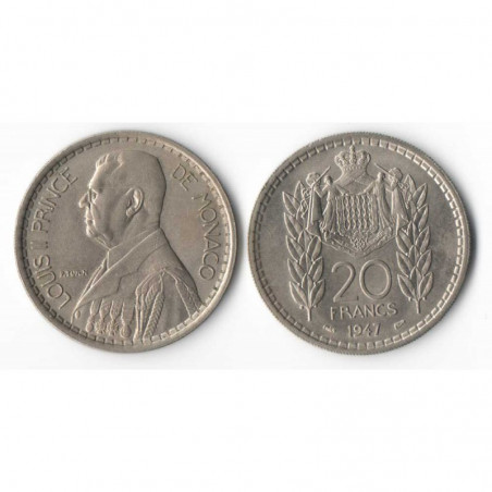 20 Francs 1947 Monaco Louis II