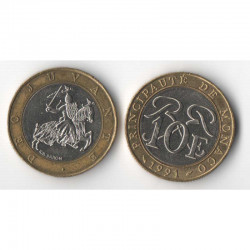 10 Francs 1991 Monaco Rainier III