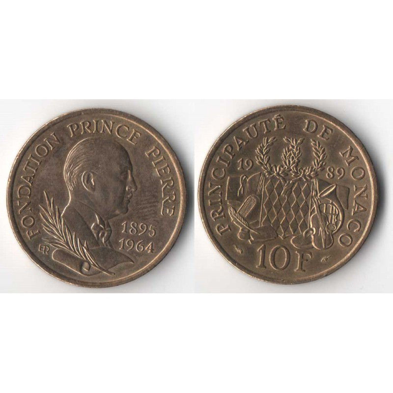 10 Francs 1989 Monaco Rainier III