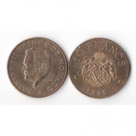 10 Francs 1981 Monaco Rainier III