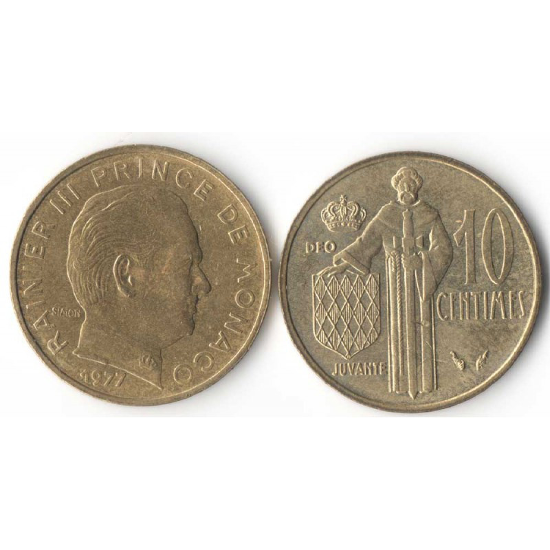 10 cents 1977 Monaco Rainier III