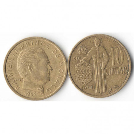 10 cents 1962 Monaco Rainier III