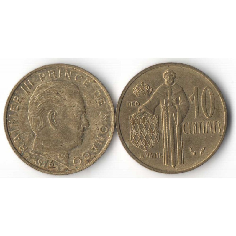 10 cents 1976 Monaco Rainier III