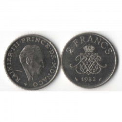 2 Francs 1982 Monaco Rainier III