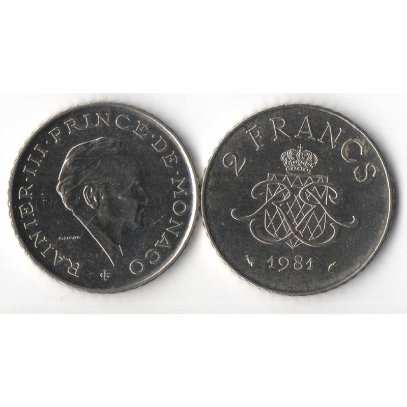 2 Francs 1981 Monaco Rainier III
