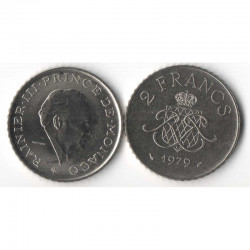 2 Francs 1979 Monaco Rainier III