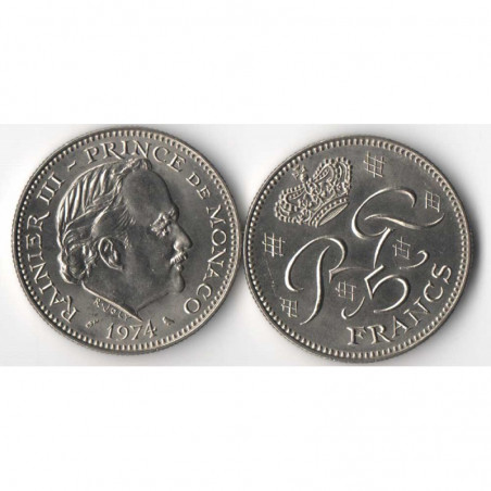 5 Francs 1974 Monaco Rainier III