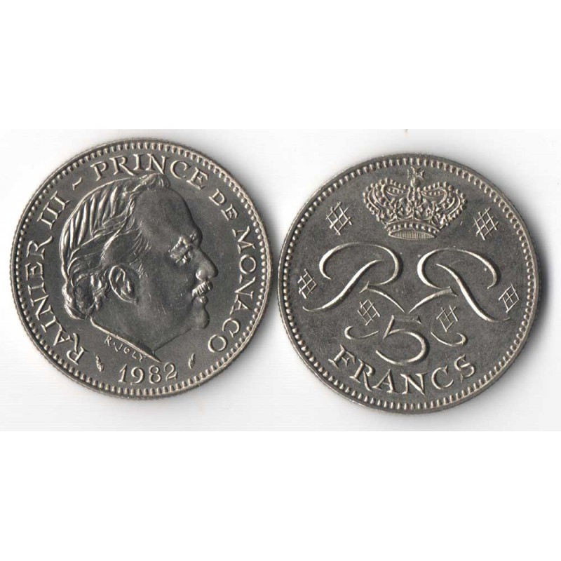 5 Francs 1982 Monaco Rainier III