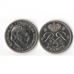 5 Francs 1989 Monaco Rainier III