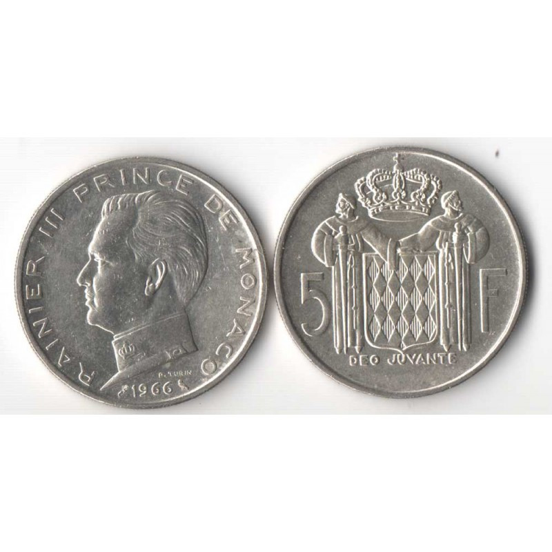 5 Francs 1966 Monaco Rainier III