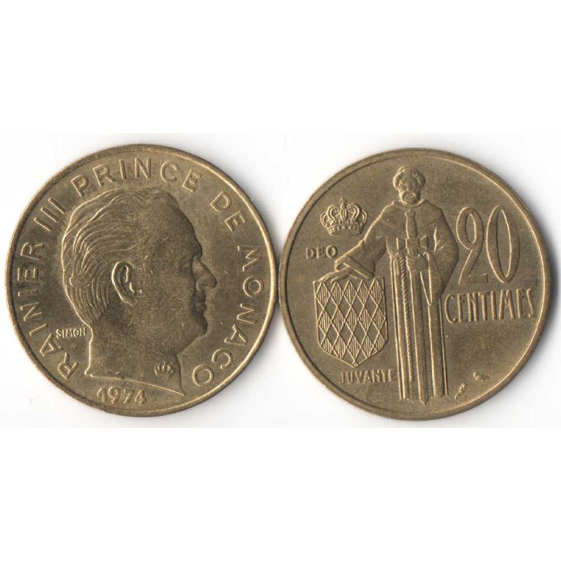 20 cents 1974 Monaco Rainier III