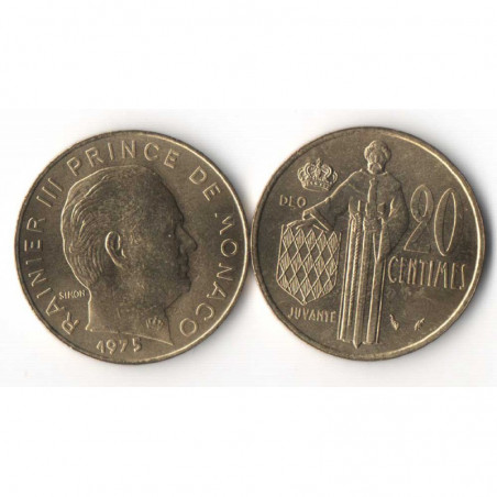 20 cents 1975 Monaco Rainier III