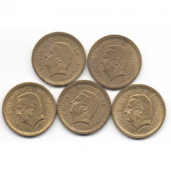 lot 5 pieces de 2 Francs 1943 Monaco Louis II ( L 004 )