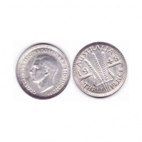3 pence Australie Argent 1948 ( 001 )