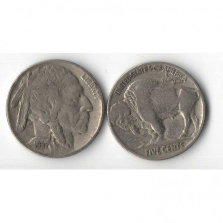 5 cents Nickel - USA Buffalo Indian Head 1937