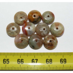Lot de 10 perles en Coprolite de Dinosaure ( USA - 003 )