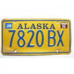 Plaque d Immatriculation USA - Alaska 1986 ( 195 )