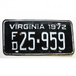 Plaque d Immatriculation USA - Virginia 1965 ( 1276 )