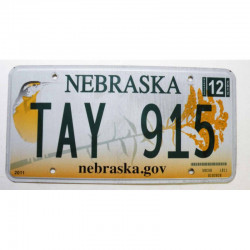 Plaque d Immatriculation USA - Nebraska avec vignette 2012 ( 1314 )
