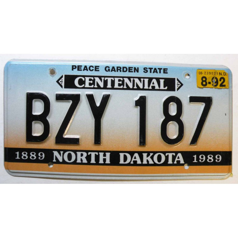 Plaque d Immatriculation USA - North Dakota 1992 ( 670 )