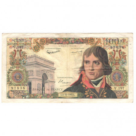 100 Francs Bonaparte 04/10/1962 TTB ( 362 )
