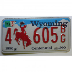 Plaque d Immatriculation USA - Wyoming 1990 ( 1225 )