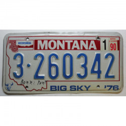 Plaque d Immatriculation USA - Montana 1990 ( 735 )