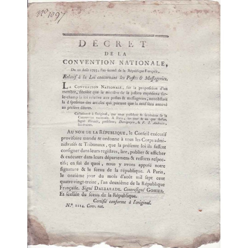 Decret Revolutionaire 1793 ( 121 )