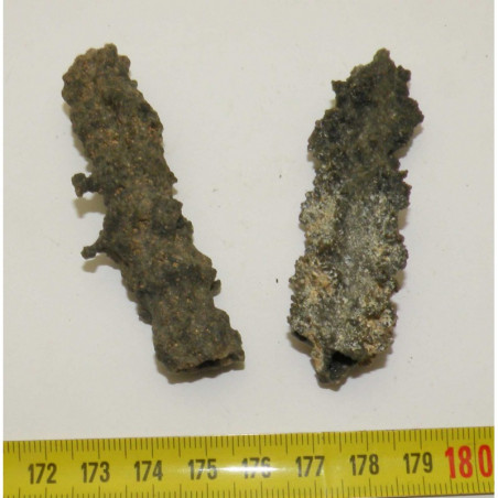 lot de 2 Fulgurites ( meteorite - Tectite - 036  )