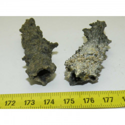 lot de 2 Fulgurites ( meteorite - Tectite - 036  )