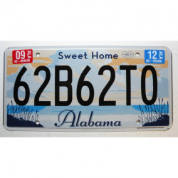 Plaque d'Immatriculation USA - Alabama  2012 ( 294)