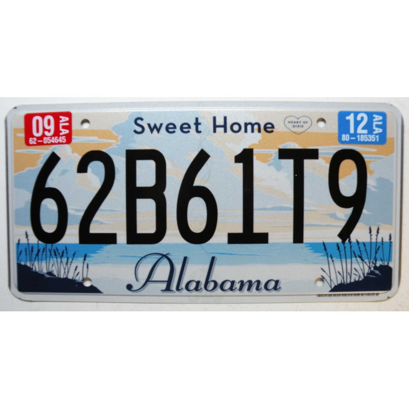 Plaque d'Immatriculation USA - Alabama  2012 ( 1338 )