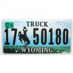 Plaque d Immatriculation USA - Wyoming 2012 ( 533 )