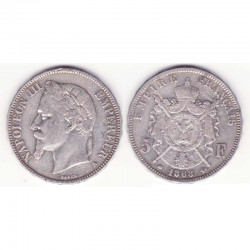 5 francs Napoleon III 1868 A argent ( 013 )